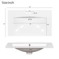 thumbnail image 7 of Hypeshops 30-Inch Bathroom Vanity with Resin Sink Combo, Solid Wood Frame, 3 Drawers, Soft Closing Doors, 7 of 7