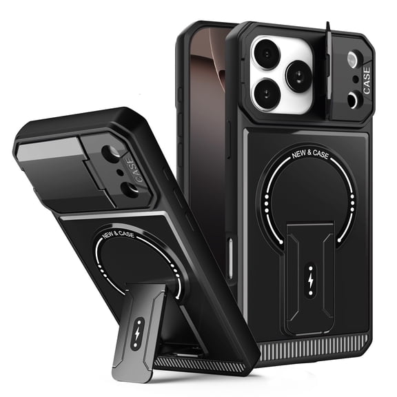 Allytechgroup Magnetic Hard Shell Back Cover Cell Phone Case with Protective Case Cover for Apple iPhone 17 Pro Max, Black
