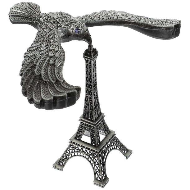 Eiffel Tower Decorative Alloy Balance Eagle Model for Home Office Desk Decor Silver 6.5 Inches