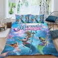thumbnail image 2 of Magia de Sirena Conjunto de sábanas temático, trío de piezas, cómodo y amigable con la piel, diseño único, regalo de decoración para el hogar para familiares, amigos y fans, 90 cm * 190 cm, 2 of 6