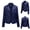 Navy, variant on Women's Faux Leather Jacket Zip Up Quilted Shoulder Long Sleeve Moto Biker Jacket Slim Fit Crop Blazer Coat