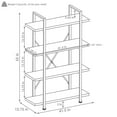 thumbnail image 3 of Sunnydaze 4-Tier Bookshelf - Industrial Style with Freestanding Open Shelves with Veneer Finish - Holds Books, Media, Storage Cubes, DVDs and More - North American Teak, 3 of 7