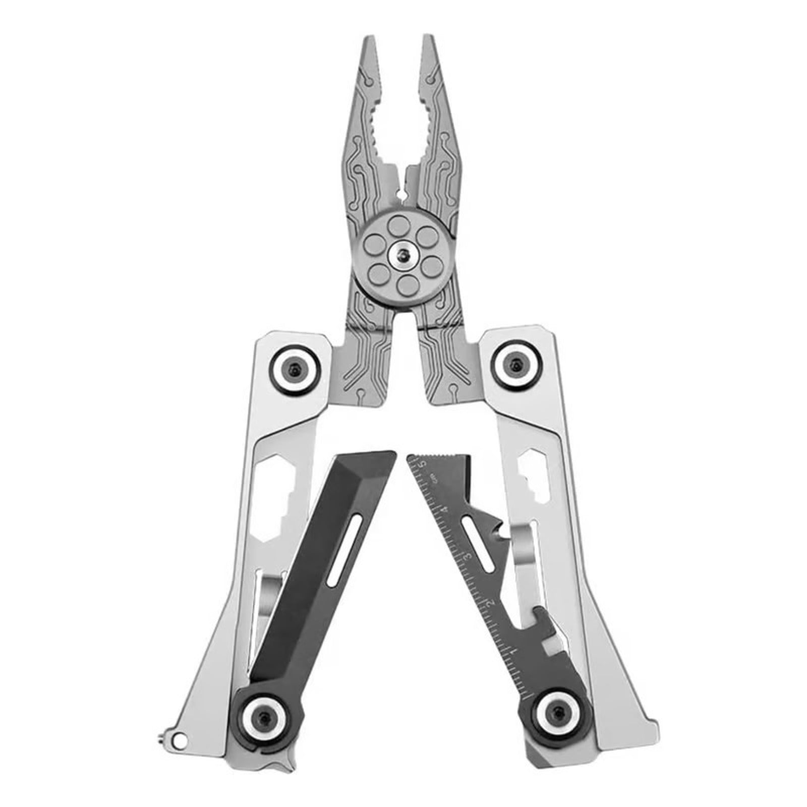 14 IN 1 Multitool Pliers with Pocket Clip, Portable Pocket Knife Camping Tool - Needle Nose Pliers, Replaceable Wire Cutters, Screwdrivers & Saw, Ideal Multitool Gifts for Men, Dad, Husband