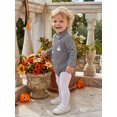 thumbnail image 4 of Cjfdfy Newborn Baby Girl Boy Halloween Clothes Pumpkin Ghost Embroidery Plaid Romper Long Sleeve Button Down Collared Jumpsuits Cute Western Plaid Top Halloween Fall Winter Outfit, 4 of 9