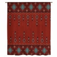 thumbnail image 2 of Red Boho Sheer Curtains 45 Inches Long, Vintage Ethnic Tribe Abstract Art Retro Light Filering Curtains, Breathable Simi Curtain Privacy Drapes for Kitchen Bathroom Lightweight Small Window Treatment, 2 of 9