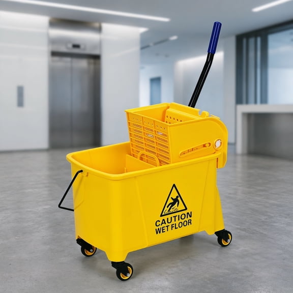 Kadyn 21 Quart Mop Bucket Side Press Wringer on Wheels With Panel