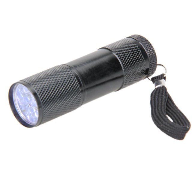 Encendiendo 9 LED Mini UV Ultravioleta Linterna Blacklight Antorcha Lámpara de luz (1pc)