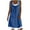 Dark Blue Womens Summer Dress, variant on USSUMA Sun Dresses Women Summer Casual Sleeveless Boho Loose Flowy Swing T shirt Sundresses for Women Patchwork Plus Size Dress for Women U Neck Graduation Dress