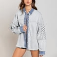 thumbnail image 2 of Lilgiuy Ladies Casual Lapel Sequined Tassel Washed Jacket Denim Jacket，Blue,10 Winter Dresses for 2022, 2 of 5