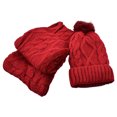 thumbnail image 1 of Bonnet Doublé de Fourrure pour Femmes avec Pompon et Foulard, 1 of 2