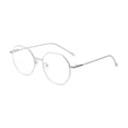 thumbnail image 2 of AJGRHE Polygon Blue Light Blocking Glasses for Women Men Vintage Octagon Square Non-prescription Metal Eyeglasses Silver, 2 of 5
