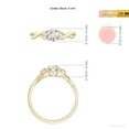 thumbnail image 5 of ANGARA Natural Diamond Crossover Ring with Leaf Motifs in 14K Yellow Gold for Women (Size-5.1mm| Color-G| Clarity-VS2) | April Birthstone, Anniversary, Jewelry Gift for Women | Natural Diamond Ring, 5 of 10