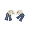 thumbnail image 2 of Loicainy Toddler Kids Little Girls Easter Clothes Set 6 12 18 24 Months 2T 3T 4T 5T 6T 7T Bunny/Carrot Decor Pullover with Denim Bell Bottom 2Pcs Outfit, 2 of 9