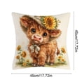 thumbnail image 2 of Bomd Highland Cow Decorative Throw Pillow Covers , Decorative Floral Farm Animal Design, Modern Square Home Decorative Pillowcases Cushion Cases for Sofa Bed Chair, 17.7x17.7 Inch, 2 of 6