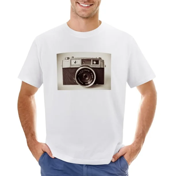 Camiseta Retro con cámara ropa kawaii tops ropa de verano camisetas lisas para hombres