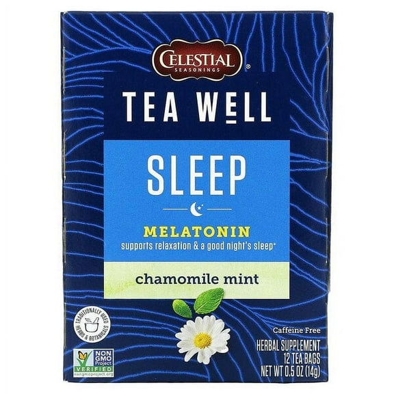 Celestial Seasonings, Sleep, Melatonin, Chamomile Mint, Caffeine Free, 12 Tea Bags, 0.04 oz Pack of 3