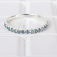 thumbnail image 2 of Aquamarine Half Eternity Wedding Band, Women's Proposal Band, March Birthstone Jewelry, Stackable Anniversary Gift, Match Birthstone, 2 of 3