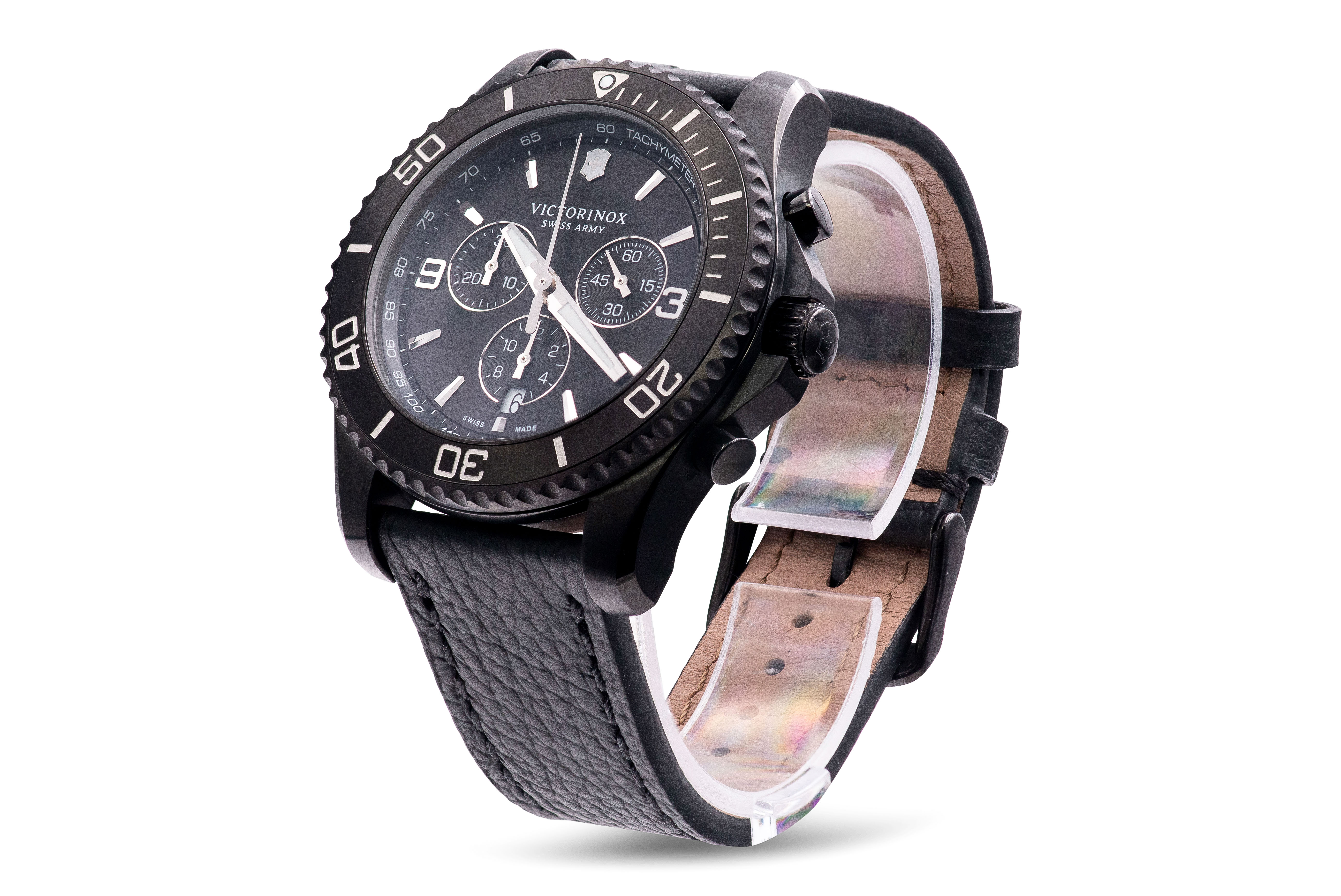 Swiss Army 241786 Men's Maverick Chronograph Black Strap Watch