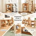 thumbnail image 3 of Sweet Time Corner Cabinet 2-Tier Toy Organizers and Storage, Rubber Wood Triangular Montessori Shelf for Kids Room, Playroom, Nursery, Classroom, Kindergarten, 3 of 9
