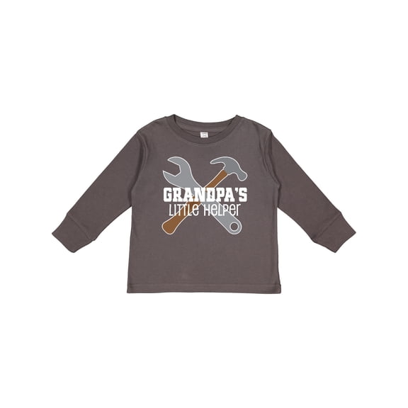 Inktastic Grandpa's Little Helper Boys Long Sleeve Toddler T-Shirt