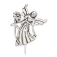 thumbnail image 4 of 925 Sterling Silver Polished & Antique Angel with Flower Pin, 4 of 5