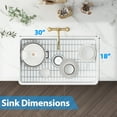 thumbnail image 3 of 30" Farmhouse Sink,Fireclay Undermount Apron Front Single Bowl Kitchen Sink with Bottom Grid and Strainer Drain,A Must-Have for Your Home or Apartment White, 3 of 7