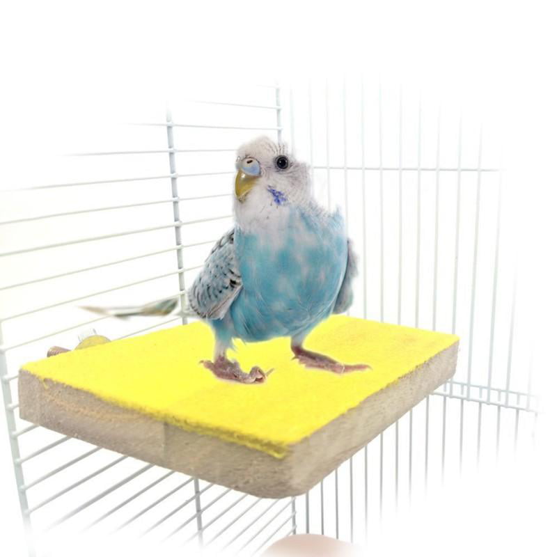 Pet Parrot Wooden Perches Stand Parakeet Cockatiel Bird Cage Grinding Chew Toys 