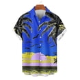 thumbnail image 4 of Aobny Hawaiian Tees Button Up Tropical Mens Clothing Collared Polos Short Sleeve Big & Tall Men Shirt,Blue,L, 4 of 6