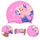 thumbnail image 3 of Gorro de natación de silicona con patrón de sirena rosa único, 3 of 5