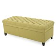 thumbnail image 6 of JULIANA Storage Ottoman, Green Fabric Living Room Ottoman, Storage Bench with Birch Legs for Extra Seating, 6 of 9