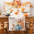thumbnail image 2 of Fall Table Runner, Watercolor Pumpkin Fall Runner for Table Seasonal Autumn Thanksgiving Holiday Decor for Indoor Outdoor Dining Table Decorations 13x72 Inch, 2 of 5