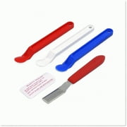 PeelEase Multi-Purpose Label Remover Set - Effortlessly Remove Stickers, Labels & More! Plastic & Metal Blades in Red, White, Blue - Includes Protective Cover