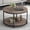 Light Walnut, variant on Round Coffee Table, 36” Coffee Table for Living Room, 2-Tier Wood Desktop & Sturdy Metal Legs Table Home Furniture with Storage Shelf (Walnut)
