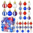 thumbnail image 1 of 54 piezas de adornos de bolas del 4 de julio para árbol, decoraciones rojas, blancas y azules, adornos de bolas patrióticos, adornos colgantes del Día de la Independencia para regalos de fiesta,, 1 of 6
