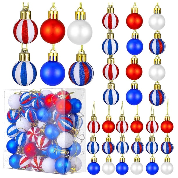 Adornos festivos para el Día de la Independencia, bolas colgantes con elementos de la bandera estadounidense, adornos patrióticos para uso en exteriores e interiores, adecuados para carnavales