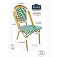 thumbnail image 3 of Ivory and Green, Armless, French Bistro Textiline Patio Dining Chair by Chivari, 2 Chair Bundle by Chivari, 3 of 5