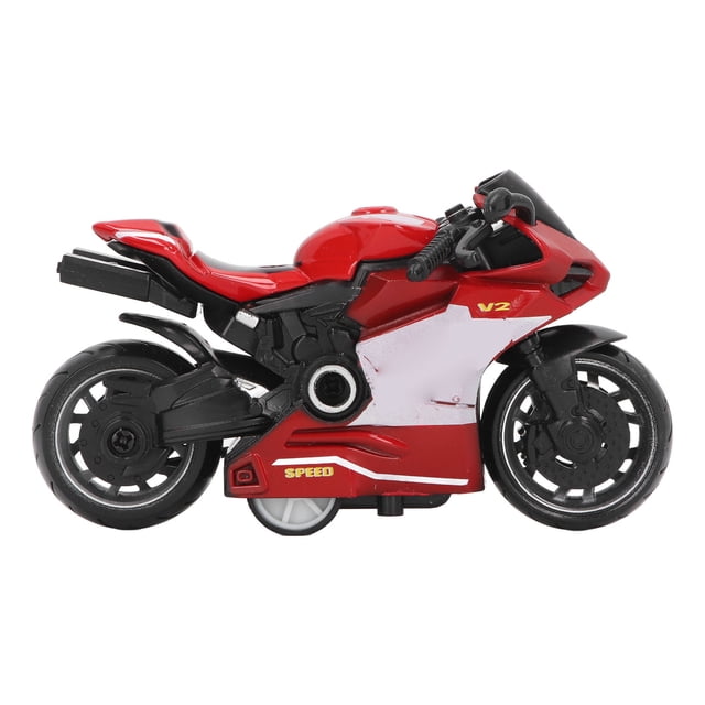 Jouet de Moto à Rétrofriction, Alliage Haute Simulation Intérieur Flexible et Détaillé Modèle de Moto Robuste pour Collection Rouge, Bleu, Vert, Gris