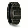 thumbnail image 4 of Titanium Notched Black IP-plated 8mm Brushed and Polished Band, 4 of 10