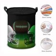 thumbnail image 3 of American Football Field Helmets Ball Round Laundry Hamper with Drawstring, Collapsible Dirty Clothes Storage Basket, Bedroom Nursery Dorm Bin for Toys Baby, 3 of 6