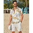 thumbnail image 5 of COOFANDY Beach Button Up Shirts for Men Hawaiian Flower Short Sleeve Shirts Tropical Beach Shirts, 5 of 7