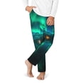 thumbnail image 2 of Xecao Northern Lights Print Teenagers' Pajama Pants Long Sleep Pants Soft Elastic Waist Pajama Bottoms Elastic waist with 2 Pockets 5-16 Years-Large, 2 of 6
