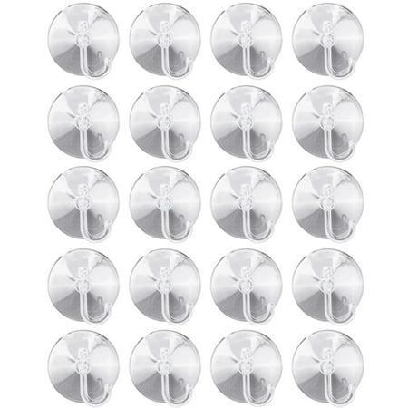 

20 X Suction Cups Clear Plastic Cups with Metal Hooks Window Decoration Cabinet Sucker Perfect for Hanging