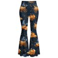 thumbnail image 5 of Leidass Women's Halloween Flare Leggings Pumpkin Print High Waist Buttery Soft Pantss Dark Gray L, 5 of 6