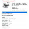 thumbnail image 2 of Front Left Brake Caliper 1 - Compatible with 2005 - 2007 Ford E-450 Super Duty 2006, 2 of 2