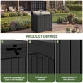 thumbnail image 3 of Uforic 31 Gallon Waterproof Resin Outdoor Storage Box, Lockable Deck Box & Package Delivery Box for Patio Furniture, Gardening Tools, Pool Supplies, Outdoor Organization, Black, 3 of 9