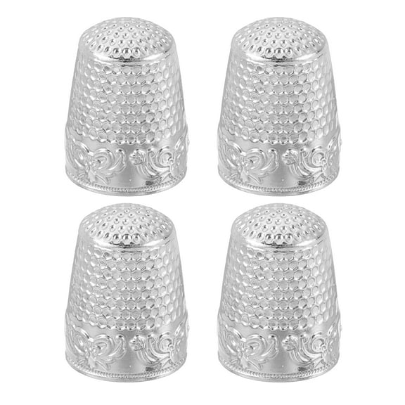 Sewing Thimble, Finger Protector for Hand Sewing Craft DIY Sewing Tools, Silver, 4 PCS
