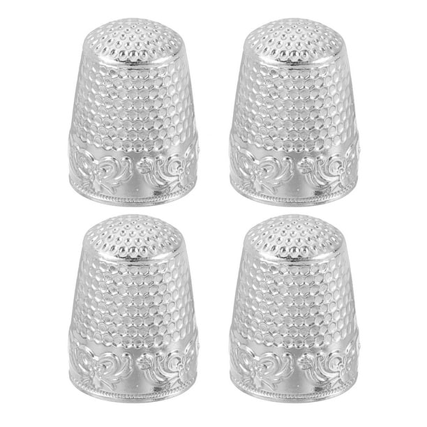 Dedal, protector de dedos para costura a mano, herramientas de costura DIY, plateado, 4 piezas