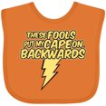 thumbnail image 3 of Inktastic These Fools Put My Cape on Backwards&reg; Bolt Yellow Boys or Girls Baby Bib, 3 of 4