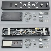 Senlesen Black Shower Panel Tower LED Rain Shower Faucets Massage System Body Jet Sprayer
