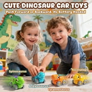 Toy Car for Kids, Dinosaur Toy Car, 5 in 1 Dinosaur Slide & Parking with 4 Push and Go Toy Cars, Toys for 2-3 Year Old, Toddler Toy Car, Learning Educational Toys for Boys Girls Best Birthday Gifts